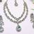 Teardrop bridal necklace set with earrings & maang tikka - ethnic wedding jewelry for brides & parties