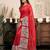 Red linen plain printed ready to wear saree