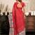Red linen plain printed ready to wear saree