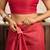 Red linen plain printed ready to wear saree