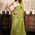 Light olive linen motifs printed ready to wear saree