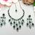 Teardrop bridal necklace set with earrings & maang tikka - ethnic wedding jewelry for brides & parties