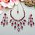 Teardrop bridal necklace set with earrings & maang tikka - ethnic wedding jewelry for brides & parties