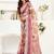Light pink linen ikat geomatric printed ready to wear saree