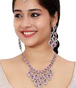 Teardrop bridal necklace set with earrings & maang tikka - ethnic wedding jewelry for brides & parties
