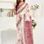 Off white linen geomatric printed ready to wear saree