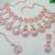 Rose gold-plated necklace set with earrings & maang tikka for women     sparkling bridal party jewelry