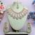 Rose gold-plated necklace set with earrings & maang tikka for women     sparkling bridal party jewelry