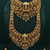 Grand south indian temple bridal necklace set for women     antique gold-plated lakshmi haram with choker & jhumka