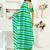 Turquoise linen striped printed ready to wear saree
