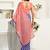 Blue & white linen striped printed ready to wear saree