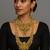 Grand south indian temple bridal necklace set for women     antique gold-plated lakshmi haram with choker & jhumka