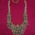 Grand south indian temple bridal necklace set for women     antique gold-plated lakshmi haram with choker & jhumka