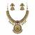 Traditional gold-plated temple necklace set with jhumka earrings for bridal & festive wear