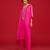Pink embroidered satin kurta set