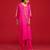 Pink embroidered satin kurta set
