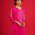 Pink embroidered satin kurta set