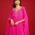 Pink embroidered crepe kurta set