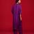Purple embroidered satin kurta set