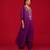 Purple embroidered satin kurta set