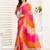 Multicolor linen color blocked printed ready to wear saree