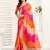 Multicolor linen color blocked printed ready to wear saree