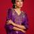 Purple embroidered satin kurta set