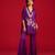 Purple embroidered satin co ord set