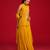 Yellow embroidered crepe sharara set