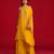 Yellow embroidered crepe kurta set