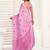Light pink linen ethnic motifs printed ready to wear saree