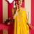 Yellow embroidered crepe kurta set