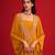 Orange embroidered crepe kurta set