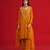 Orange embroidered crepe kurta set