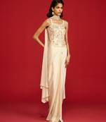 Ivory embroidered satin co ord set