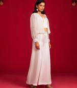 Ivory satin co ord set with Jacket