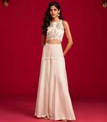 Ivory embroidered silk co ord set