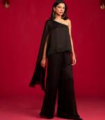 Black satin co ord set