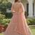 peach dori embroidered work net lehenga set choli with dupatta