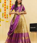 Purple Embroidered Taffeta lehenga choli