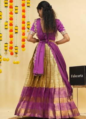 Purple Embroidered Taffeta lehenga choli 2