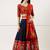 Navy Embroidered Art Silk lehenga choli