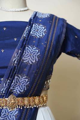 Navy Embroidered Art Silk lehenga choli 2