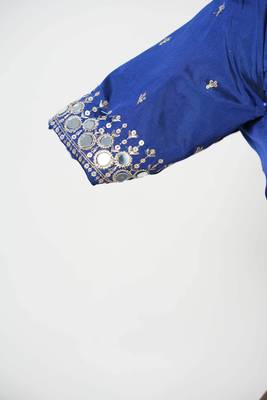 Navy Embroidered Art Silk lehenga choli 3
