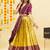 Yellow Embroidered Satin lehenga choli