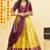 Yellow Embroidered Satin lehenga choli