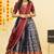 Navy Embroidered Satin lehenga choli