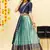 Blue Embroidered Satin lehenga choli