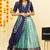 Blue Embroidered Satin lehenga choli
