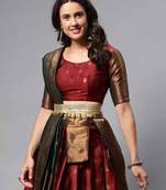 Maroon Embroidered Art Silk lehenga choli